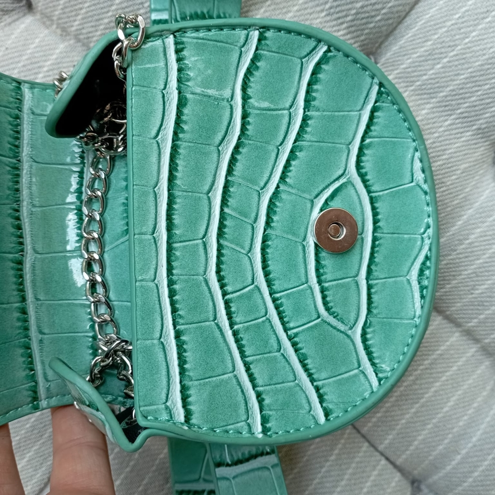 2 in 1 Croc Faux Leather Belt with Bag / Sling Bag - Picture 14 of 14